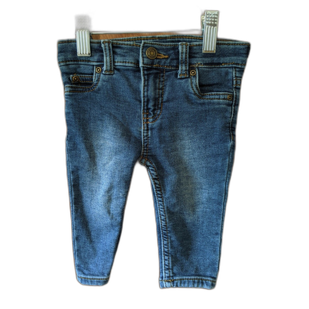 Carter's Skinny Jeans Boys 6 Months Functional Metal Hardware No Elastic HTF
